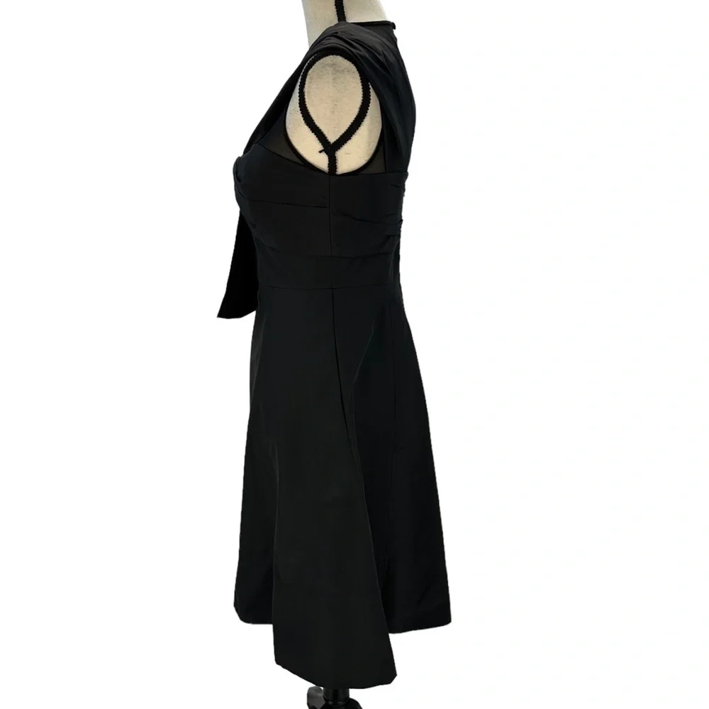 Kate Spade Bow Front Faille Midi Cocktail Dress - Black - size 0